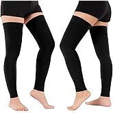 20-30mmHg Thigh High Compression Stockings for Women & Men, Footless Over the Knee Compression Socks with Silicone Band & Anti-Drop Straps, Medical Support for Varicose Veins, Edema, Swelling, DVT