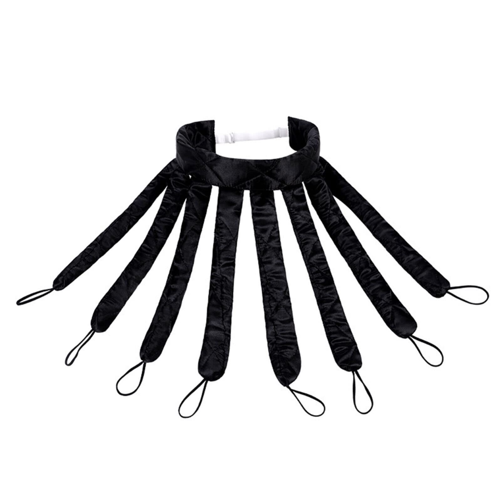 HH Pro The 8 Styler Octopus Black Heatless Hair Satin Curler Whole Head of Curls no Heat Damage