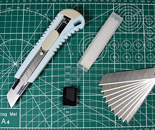 WEKOIL Utility Knives Retractable Box Cutter,18mm Wide Snap Off Blade Knife,11 Carbon Steel Blades,Hobby Art Paper Knives with Comfortable Handle,Heavy Duty for Office Home Warehouse,Blue - Thumbnail 6