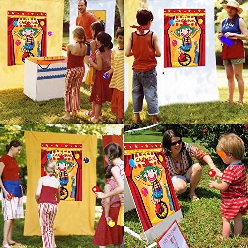 Carnival Pin The Nose On The Clown Party Game,Fun Carnival Game for Kids and Adults in Carnival Party Activities, Great Carnival Decorations and Supplies - Thumbnail 4