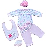 MAIHAO Reborn Baby Dolls Clothes for 17-22 Inch Newborn Baby Doll Girl, Baby Doll Clothes Outfit Accessories fit 17-22 Inch Baby Doll Girl (Elephant Pattern)