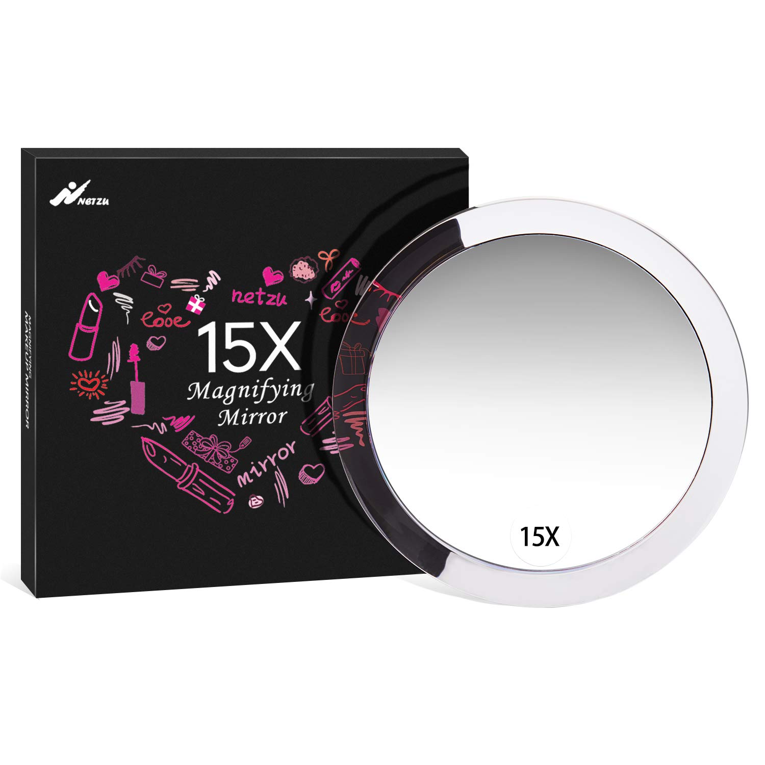 15X Magnifying Mirror, Netzu 6 INCH Magnification Makeup Mirror with 3