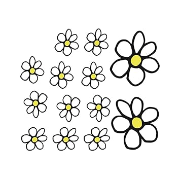 Autostyle 1/03009 Autotattoo Blumen, 13,5 x 15,5 cm, Weiß/Gelb