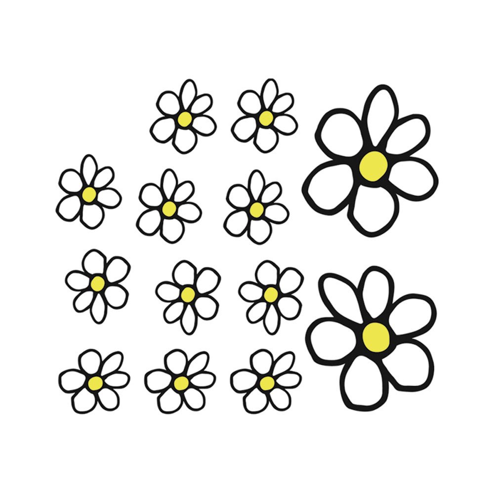 Avisa Sticker Flowers - white/yellow - 13.5x15.5cm