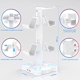 KDD Gaming Headphone Stand Rotatable w 9 Light Modes Controller Holder 2 USB view 5