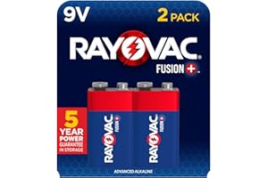 Rayovac 9V Batteries, Fusion Premium 9 Volt Battery Alkaline, 2 Count