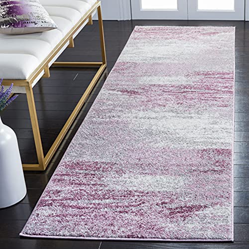 SAFAVIEH Adirondack Collection Runner Rug - 2'6" x 10', Grey & Purple, Modern A…