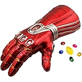 Iron Man Infinity Gauntlet Glove with Batteries Led Light Up Props for Halloween Cosplay (Kid Removable Red)