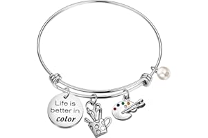 CHOORO Art Lover Gift Paint Palette Bracelet Life is Better in Color Bracelet Teacher Appreciation Gift Art Student Gift (Life is Better in Color br)