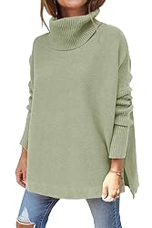 EFAN Womens Long Pullover Oversized Turtleneck