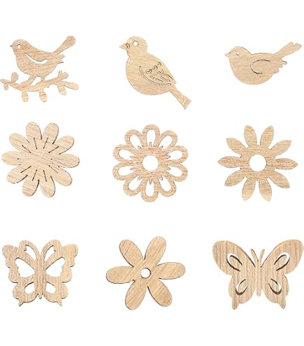 110 Formes En Bois Pour DIY – Tranches Fleurs Brut, Parfaites Pour Déco, Cartes, Mariage, Créations Manuelles