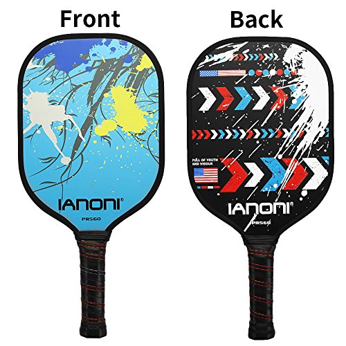 ianoni Graphite Composite Pickleball Paddle - Pickleball Paddle with Graphite Face & Polymer Honeycomb Core,Balanced Weight,Low Profile Edge,Meets USAPA Specifications (Wild Night-Blue)