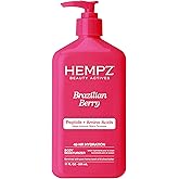 Hempz Brazilian Berry Beauty Actives Lotion with Peptides and Amino Acids, Hydrating and Firming Moisturizer for Body, Hands and Feet 17 oz.