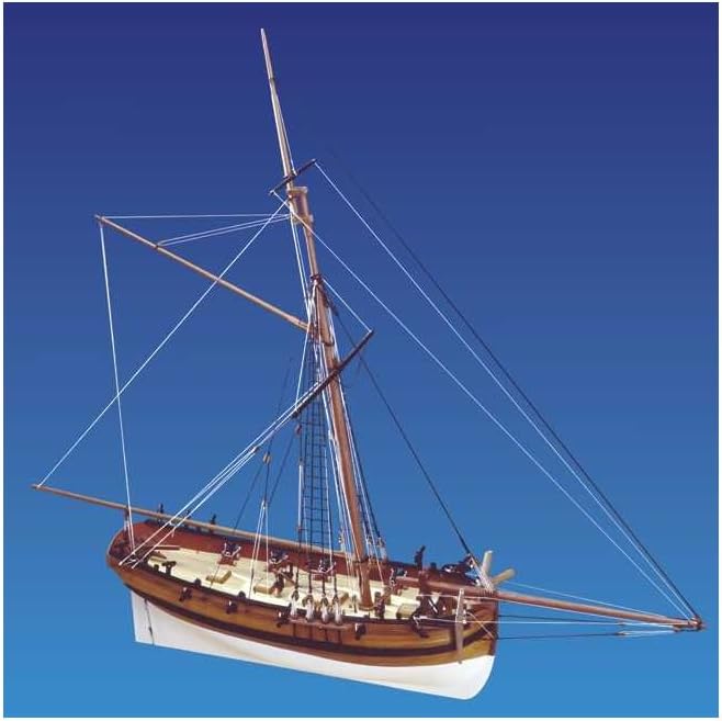 Caldercraft (9010 HM Cutter Sherbourne Boat Kit – Easy to Assemble, Double Plank Hull Type, CNC Cut Ply, Boat Replica. DIY Interior Decor Accessory
