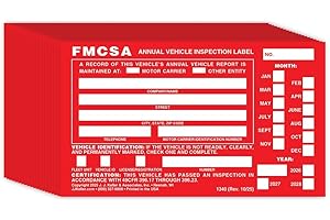 J. J. KELLER & ASSOCIATES, INC. J. J. Keller 20-Pack, Aluminum Annual Vehicle Inspection Label with Punch Boxes, Red FMCSA Label, DOT Compliant