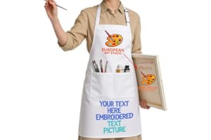 Personalized Apron Embroidered Logo or Name Picture Customized Apron For Women Men with pockets