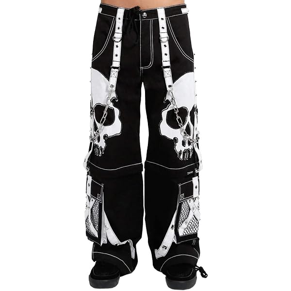 Tripp NYC Scare Darkstreet Pants [BLACK/WHITE] Gothic Emo Punk XXS