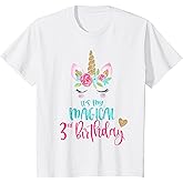 Kids Unicorn 3rd Birthday Party Shirt Girl 3 Years Old T-Shirt T-Shirt