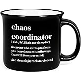 Maustic Chaos Coordinator Gifts, Thank You Gifts for Men, Women, Coworkers, Nurses, Bosses Day Teacher Appreciation Week Christmas Birthday Gift, Chaos Coordinator Mug, 15 Oz
