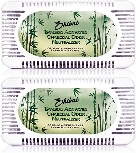 Activated Charcoal Odor Absorber- Air Freshener- Refrigerator Deodorizer - Closet and Pantry Odor Eliminator- Chemical Free Odor Remover- Organic Bamboo Activated Charcoal Natural Purifier TWO PACK