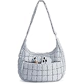 BAGSMART Crossbody Hobo Bag for Women with Adjustable Strap, Quilted Puffy Purses for Women Fluffy Compact Shoulder Handbag