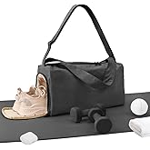 Small Gym Bag for Women with Shoes Compartment, Stylish Duffle Travel Bag for Plane, Lightweight Duffle Bag for Women & Men, Sport Gym Tote Bag with Wet Pocket for Yoga, Pilates, Swimming