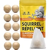 PJCFDOP Squirrel Repellent Outdoor, Chipmunk Repellent for Garden, Attic & Bird Feeders, Keep Squirrels and Chipmunks Away from Homes, Cars & Garages, 90 Days Protection, Safe for Kids & Pets – 10P
