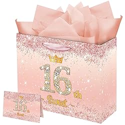 Vichona Rose Gold 16th Birthday Gift Bag for