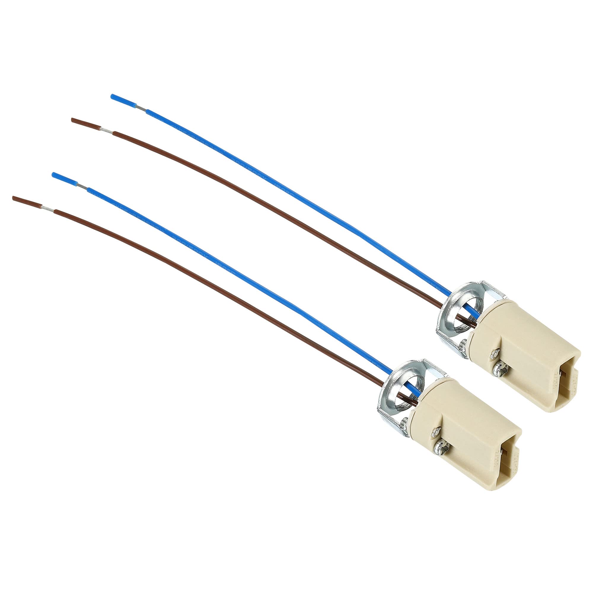 PATIKIL G9 Light Base Socket, 2 Pack Ceramic Lamp Bulb Holder Connector Lighting Replacement with 140mm Cable Wire for Halogen Incandescent LED Bulb