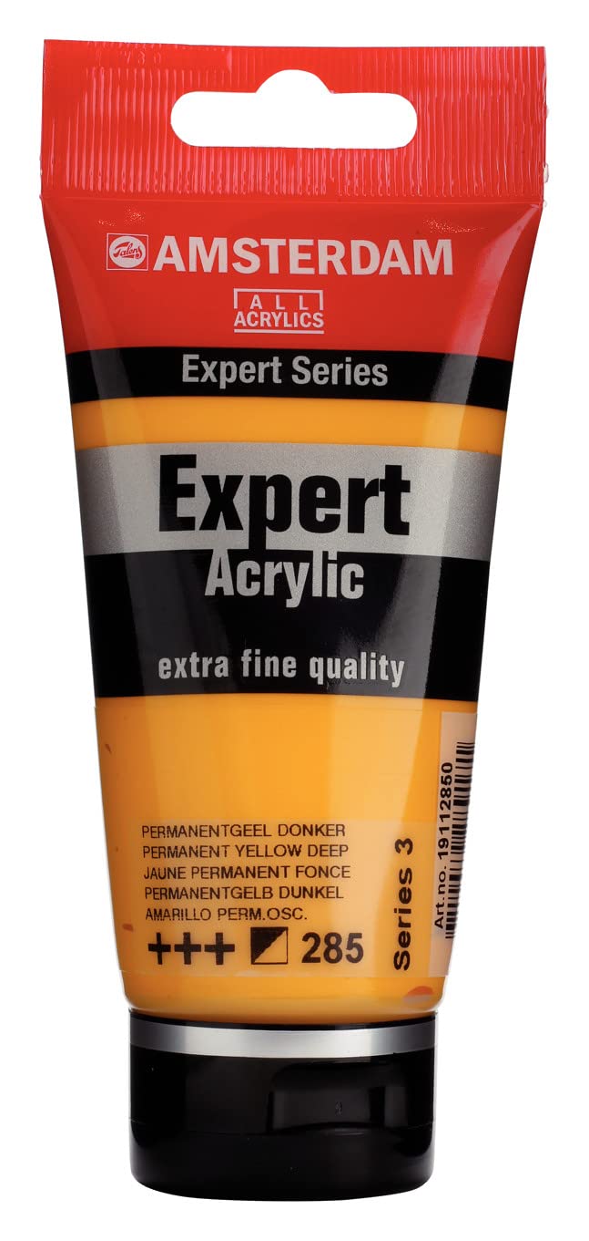 Amsterdam Expert Series Acrylic Tube - Permanent Yellow Deep 75 ml - Heavy Body Professional Paint - High Pigment & Lightfast - Crafts & Art Supplies