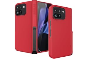 Miimall Dustproof Cases for Pixel 9 Pro Fold Cases, [Kickstand & Hinge Protection][All-Inclusive Protection] Anti Slip Matte Surface Full Body Case for Google Pixel Fold 9 Pro Case, Red