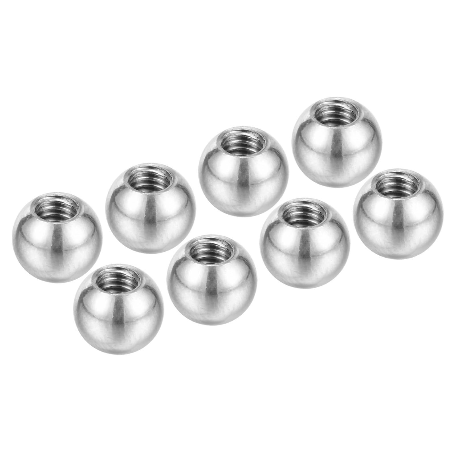 PATIKIL M4x8mm Ball Nuts Knob, 8 Pack Female Thread 304 Stainless Steel Round Blind Hole Screw Cap Cover for Lighting Machinery DIY Decoration, Silver