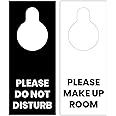 Basic Please Do Not Disturb/Make Up Room Door Hanger, 3.5" x 8.5", for Hotel, Motel, Inn Pack of 100, Black