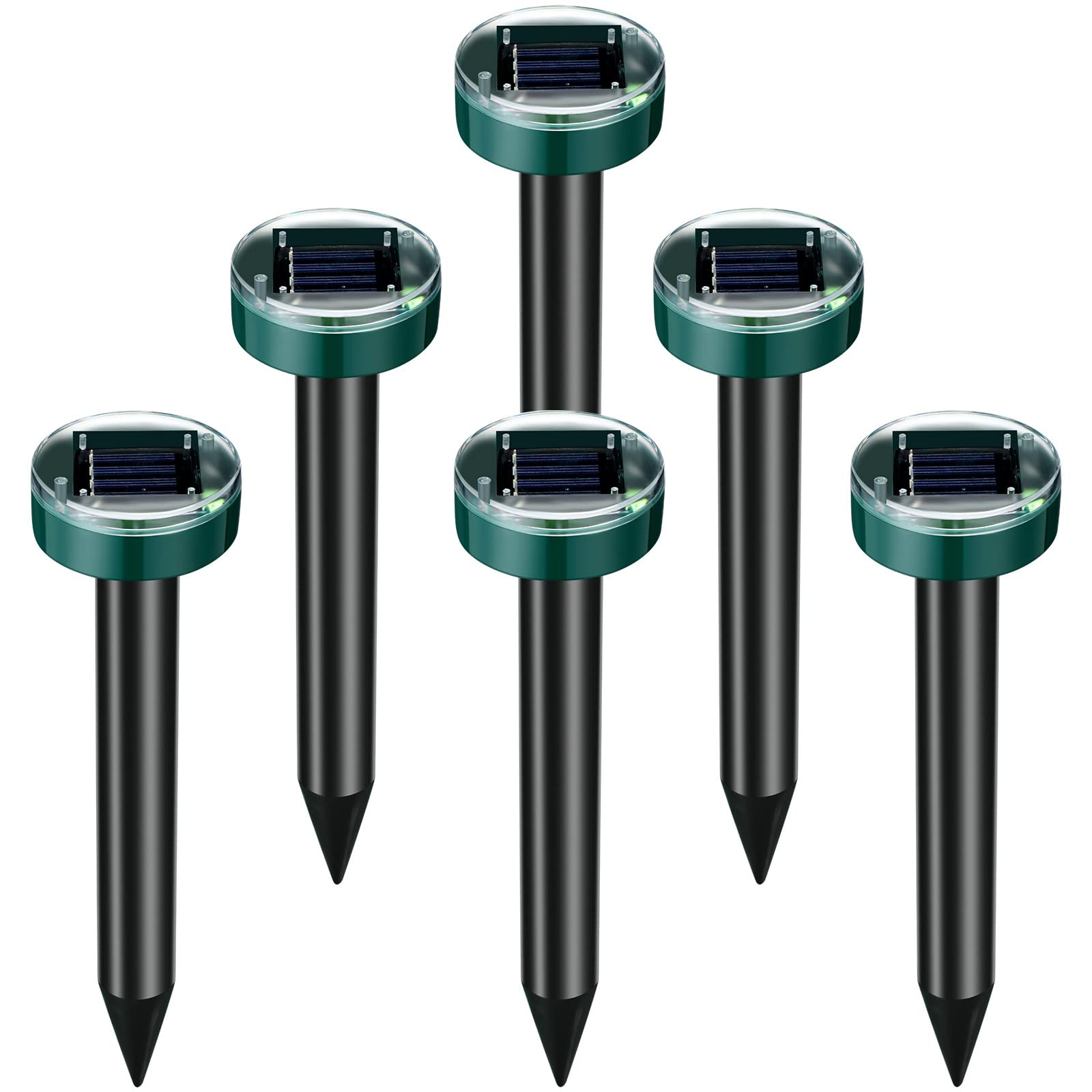 Photo 1 of Solar Mole Repellent Ultrasonic Mole Repellent Solar Powered Outdoor Powered Sound Wave Deterrent for Lawn Garden for Snakes Moles Gophers Groundhogs Voles and Other Burrowing Mice, Round (6)