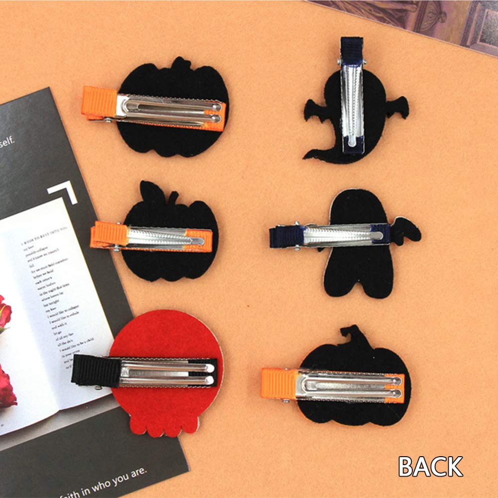 Domibaby 6pcs Niños Creativos de Halloween Horquilla Smiley Calabaza Fantasma Blanco Lindo Horror Accesorios Para El cabello Tocado Bola Vestir Carnaval Fiesta de Cumpleaños Suministros Para Fiestas