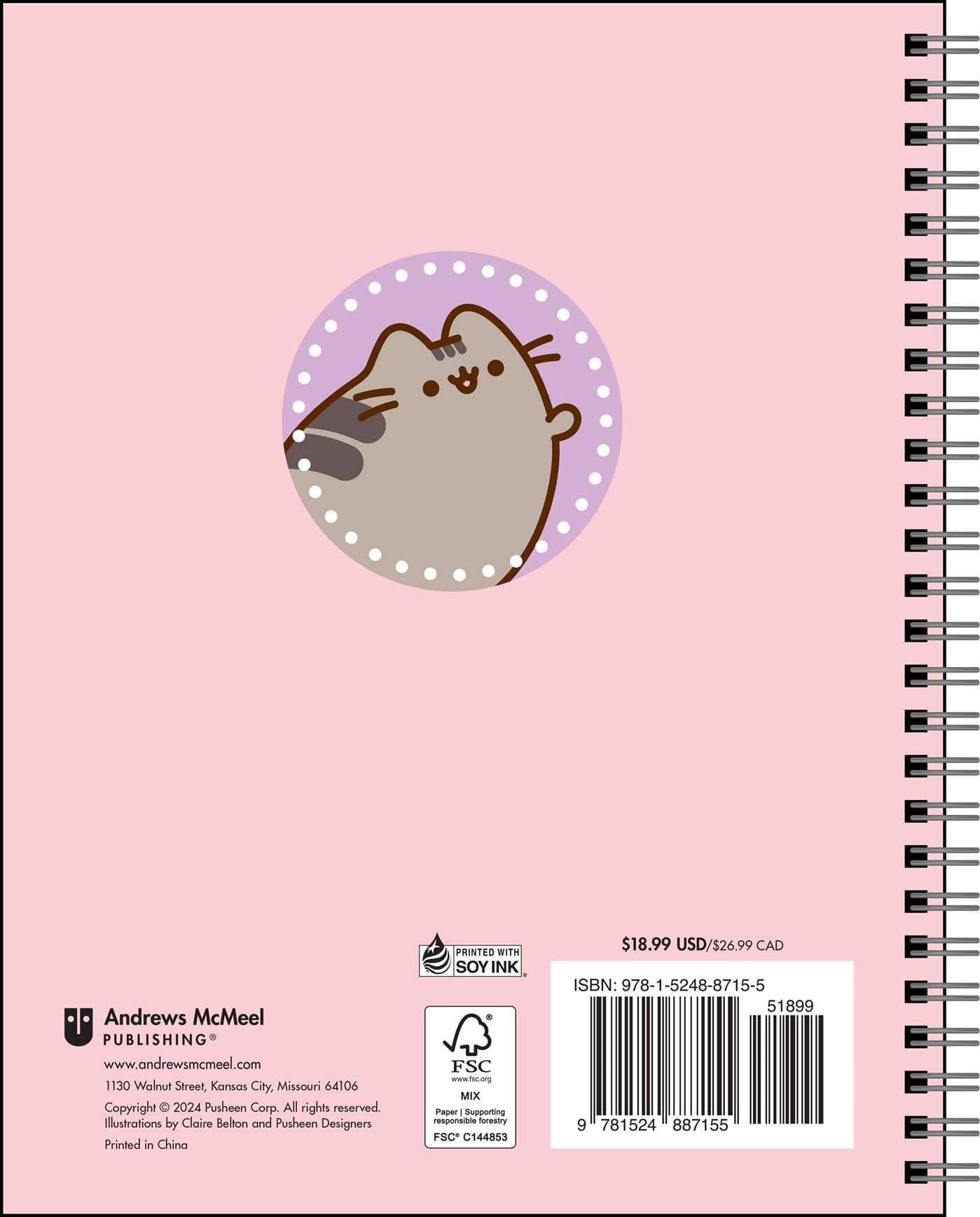 Pusheen 16-Month 2024-2025 Weekly/Monthly Planner Calendar