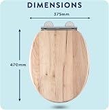 Croydex Corella Flexi-Fix Soft Close Wooden Toilet Seat Grey Oak view 3