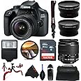 EOS 4000D DSLR Camera with 18-55mm f/3.5-5.6 III Lens - Pixi Advanced Bundle (International Version) (Renewed)