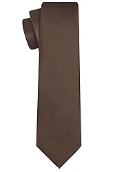 KissTies Mens Truffle Brown Tie Chocolate Solid