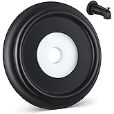 Dreyoo Metal Tub Spout Cover Ring, Bathtub Spout Trim Plate Ring with 1 Pcs Foam Gasket, 1-1/2 Inch ID and 3-5/8 Inch OD(Blac