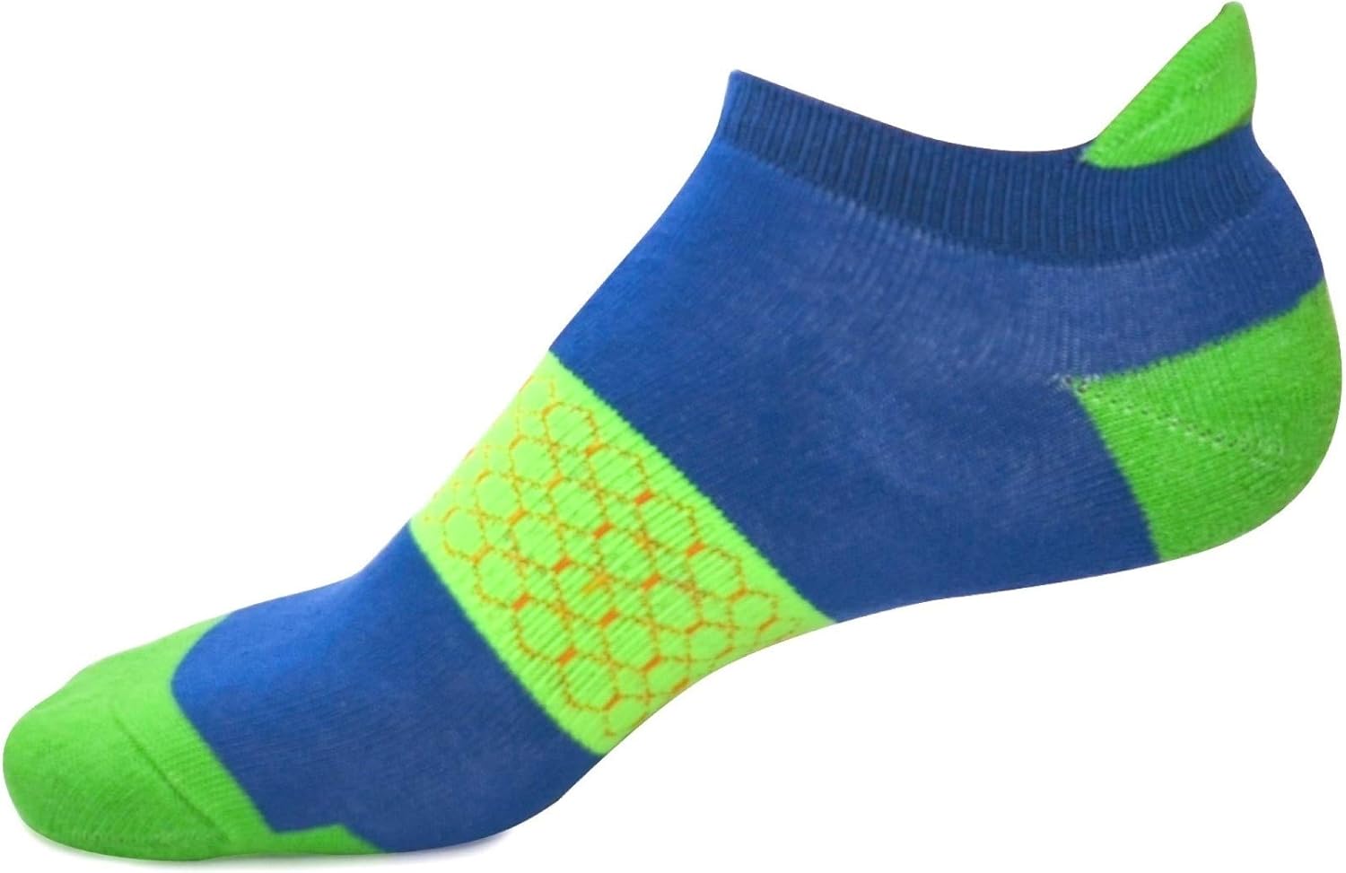 Cloco Ankle Socks for Running Sports & Gym, Blue Green Neon Printed