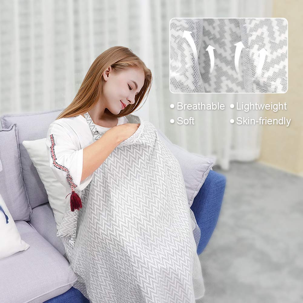 Nursing Cover for Breastfeeding, Multiuse Cotton Soft Breathable Nursing Cover Lightweight Feeding Cover, Baby Car Seat Cover Canopy, Stroller Cover and Baby Bibs