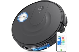 Kokaidia Robot Vacuum and Mop Combo, LiDAR Navigation, Ultra Slim Design, 9000Pa Suction Robotic Vacuum Cleaner – 200 Min Runtime, Auto Recharge, Customizable Cleaning for Pet Hair, Hard Floors