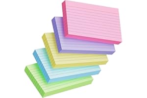 AILZFEI 250 Count Index Cards 3x5 Inch 180gsm Heavy Weight Colored Flash Card (50 Sheets Each), Note Taking for Students, Teachers, Professionals, Study Note Cards for Office Home School