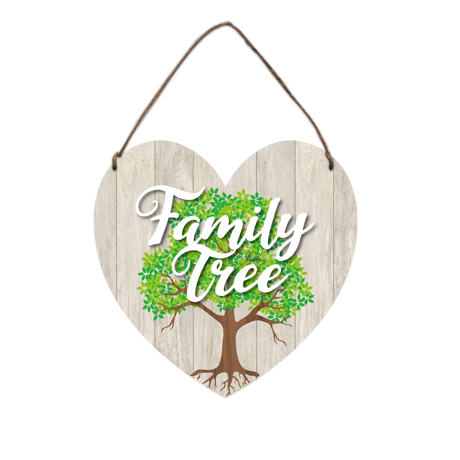 NBEADS Family Tree Decor Sign, Family Names Sign Retro Wood Hanging Plaque DIY Personalized Wood Wall Decor Modern Heart Shaped Decoration Wooden Sign For Home Living Room Bedroom, 30x30 cm