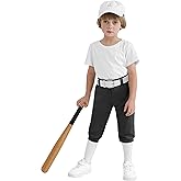 MIVEI 2T/3T/4T/5T Toddler Knicker Baseball Pants Youth Boys Girls Softball Pants Kids Tee Ball Pants with Belt Loop UPF50+