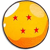 Dragon Ball Z 4-Star Dragon Ball Round Fleece Throw Blanket | Plush Soft Polyester Cover for Sofa and Bed, Cozy Home Decor Room Essentials | Anime Manga Gifts for Teens, Kids | 48 Inches