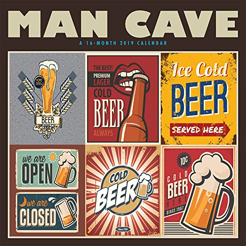 Man Cave 2019 12 x 12 Inch Monthly Square Wall Calendar by Hopper Studios, Humor Entertainment by