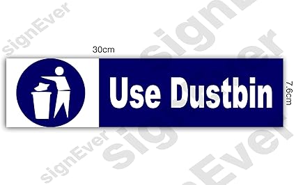 Signever Use Dustbin Sign Board Collage Office Signage Business 3mm - 