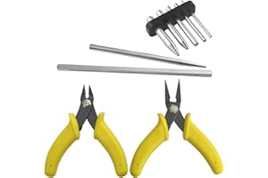 XINMEIWEN 9Pcs Metal Model Tool Set - DIY Kits With 7Pcs Cylinder Cone Shape Bending Assist Tools and 2Pcs Mini Flat Needle N